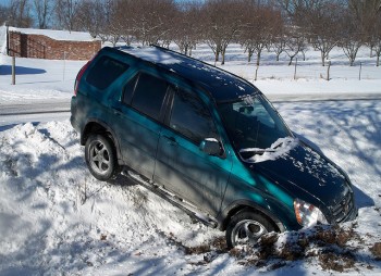 Car accident in the snow