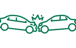 Line art - two cars in an accident - what happens when your car is totaled?
