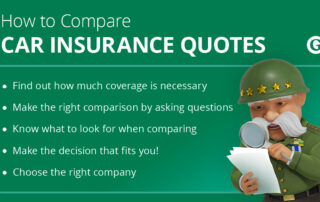 How to compare car insurance quotes: Find out how much coverage is necessary. Make the right comparison by asking questions. Know what to look for when comparing. Make the decision that fits you! Choose the right company.