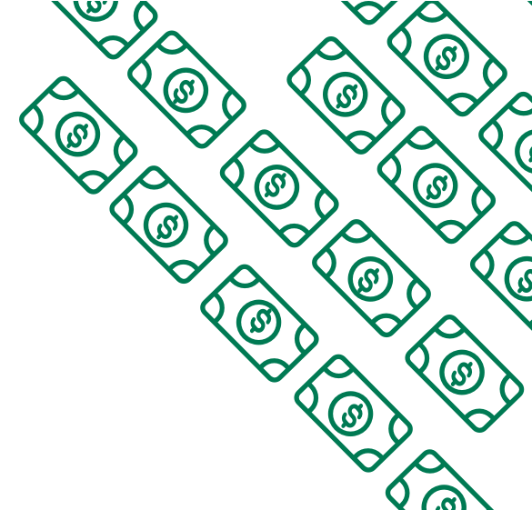 Cash bill image in green color