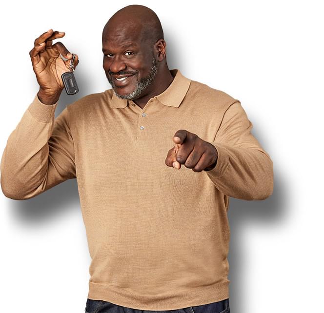 Shaquille O'Neal holding car keys
