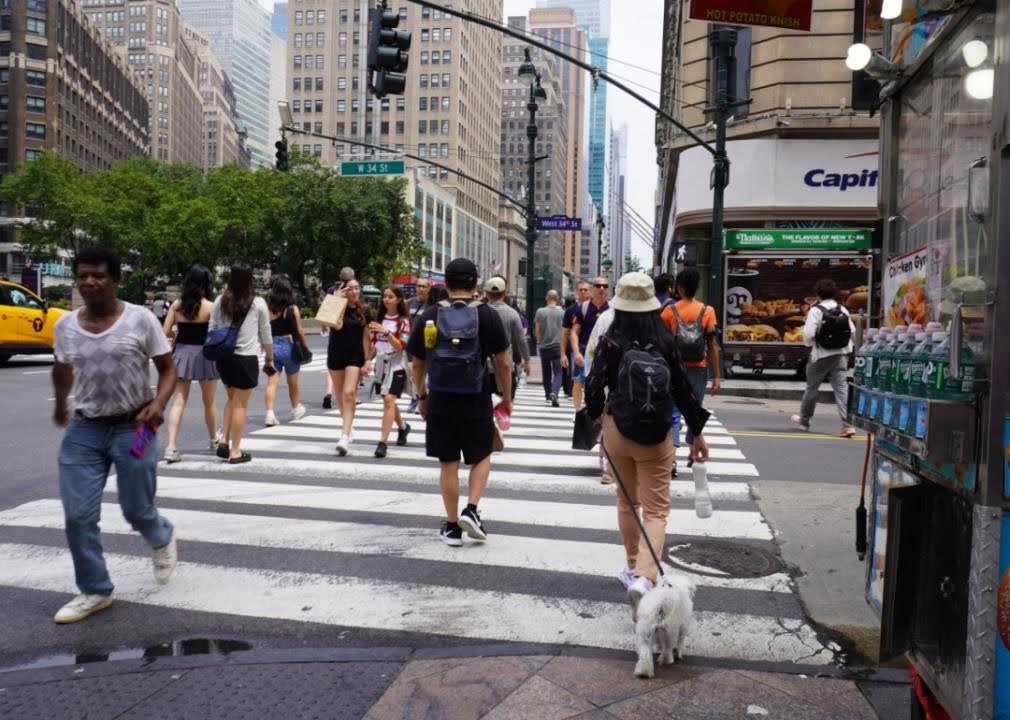 Pedestrian crossing head-start
