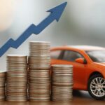 Graphic of car and increasing stacks of coins showing rising costs